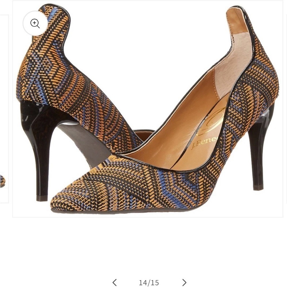 J.Renee Nachelle Women Geometric Pump Blue Orange Stiletto Heel Pointed Toe 9.5M